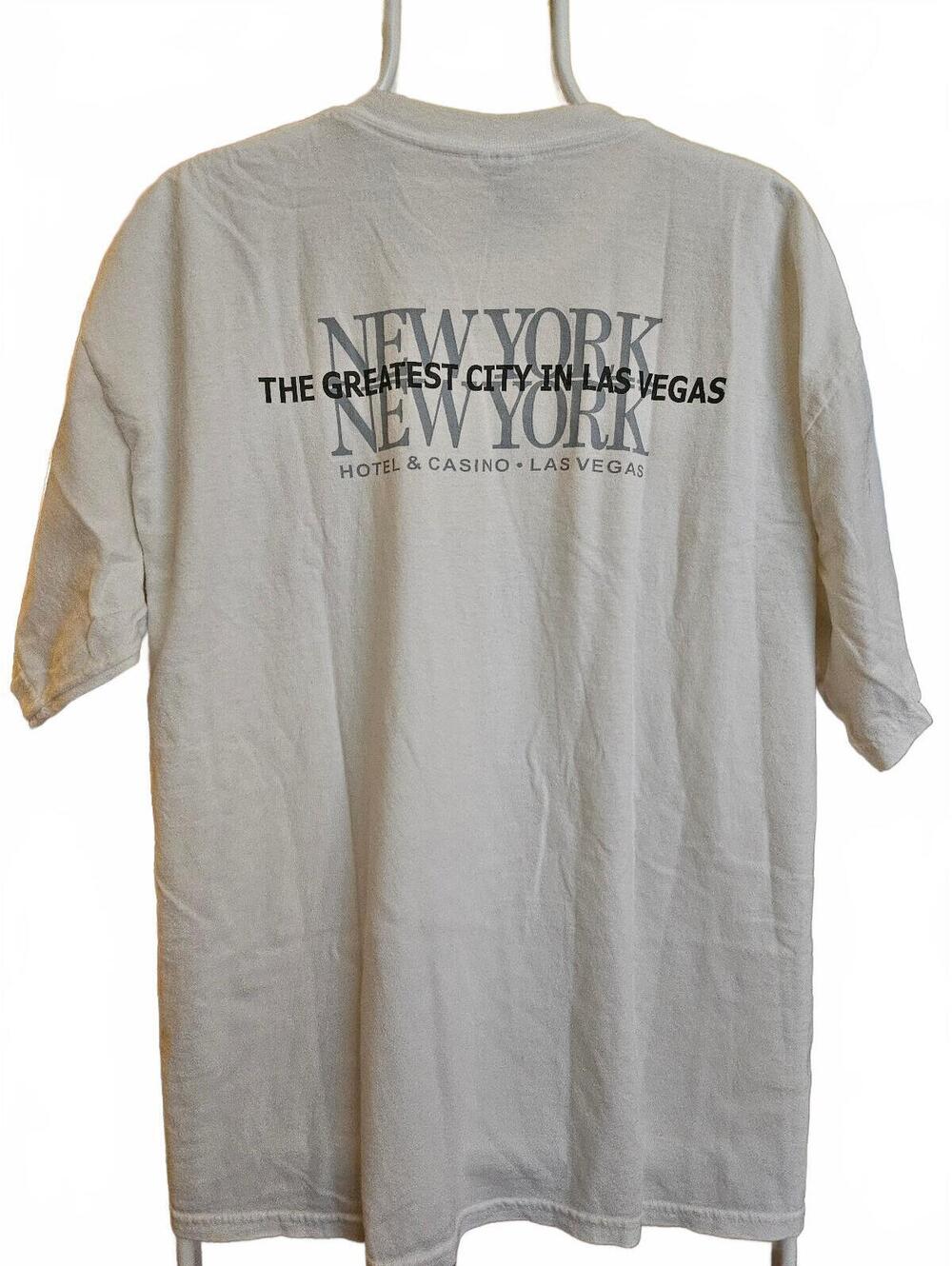 New York New York, Las Vegas Casino White Tee Shirt gildan Mens Size XL - EUC - Picture 2 of 5